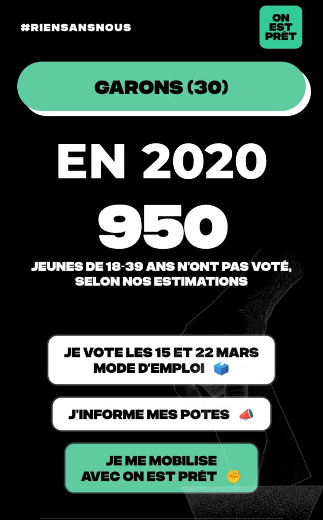 Impact électoral de 950 jeunes de 18-39 ans à Garons pour les élections municipales 2026 #RienSansNous
