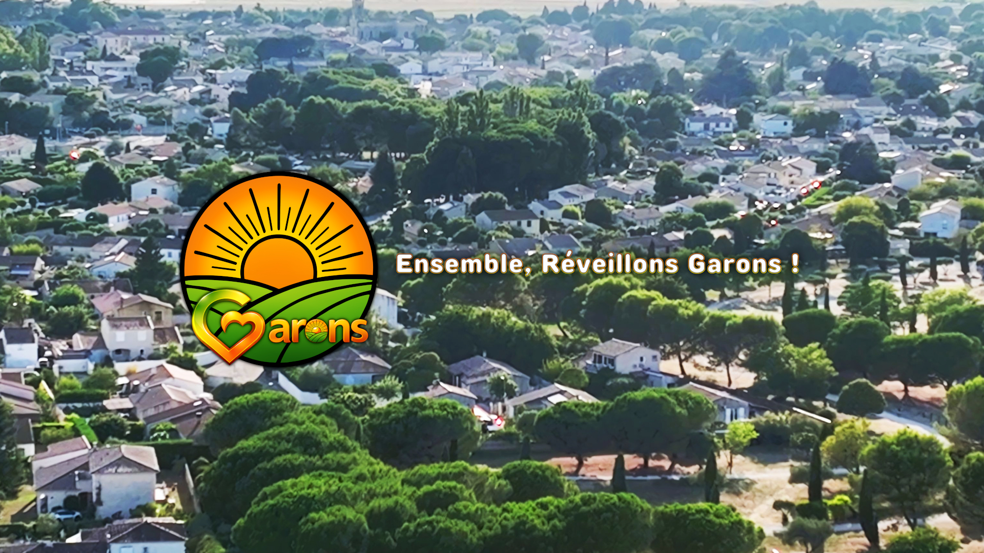 Thomas Chimenti et l'équipe Ensemble Réveillons Garons pour les élections municipales 2026 - Vue aérienne de Garons.